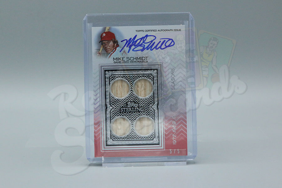 2021 Topps Sterling Mike Schmidt #SWAR-MSC Red Quad Relic Auto 5/5