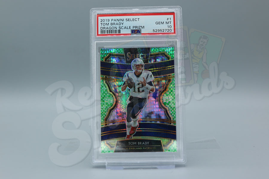 2019 Panini Select Tom Brady #1 Dragon Scale Prizm 75/88 PSA 9