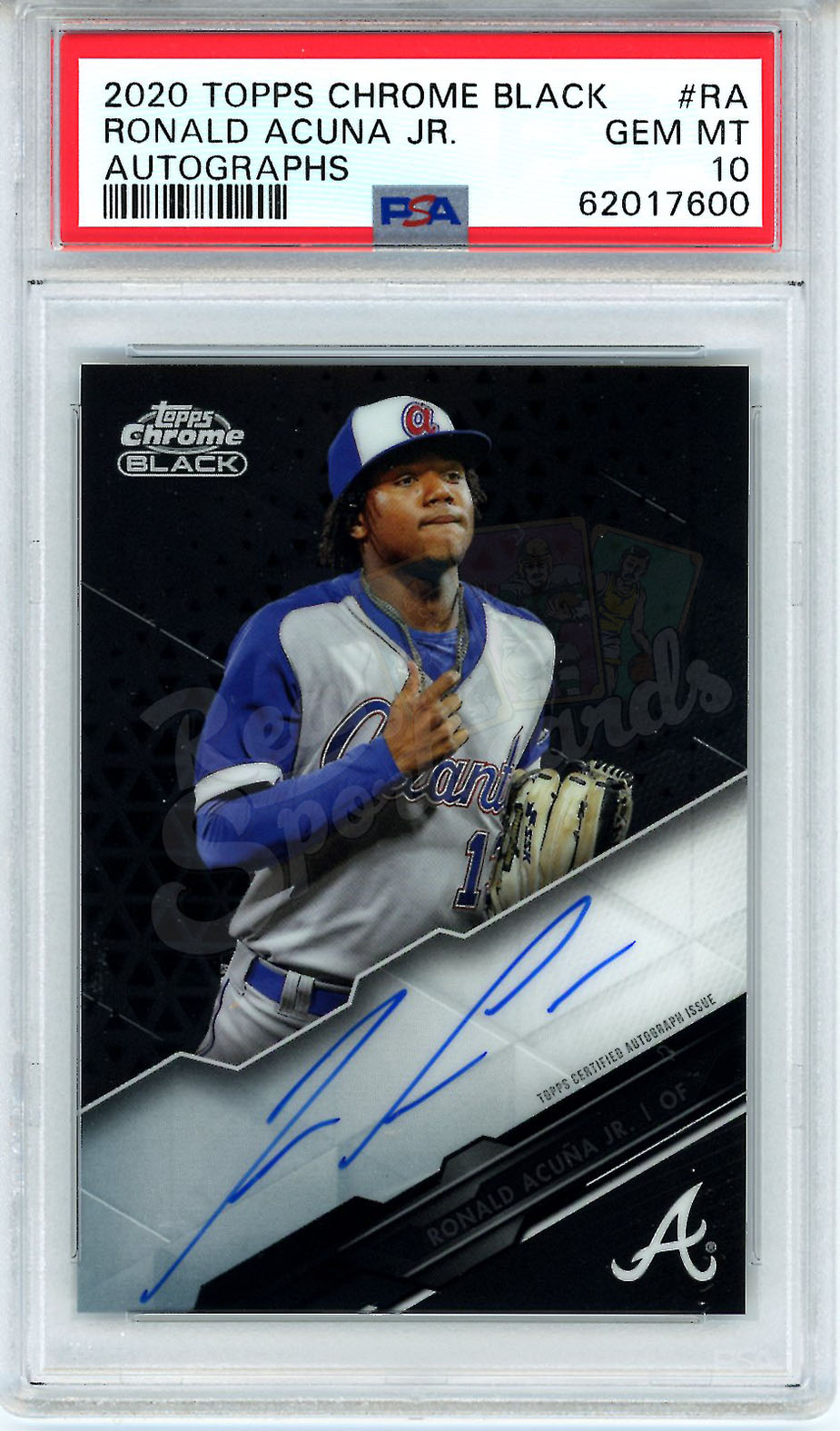 2020 Topps Chrome Black Ronald Acuna Jr #RA Auto PSA 10