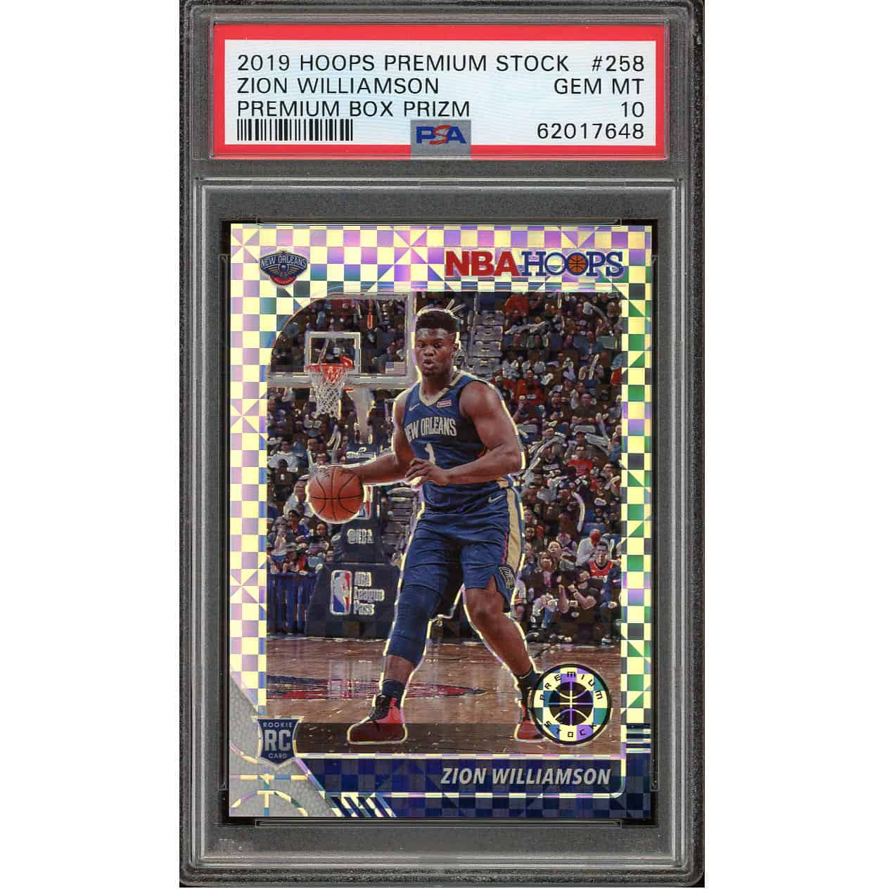 2019 Hoops Premium Stock Zion Williamson #258 Premium Box Prizm