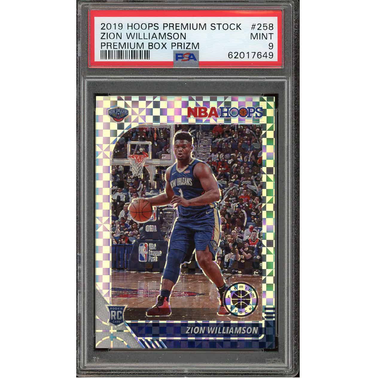 2019 Hoops Premium Stock Zion Williamson #258 Premium Box Prizm