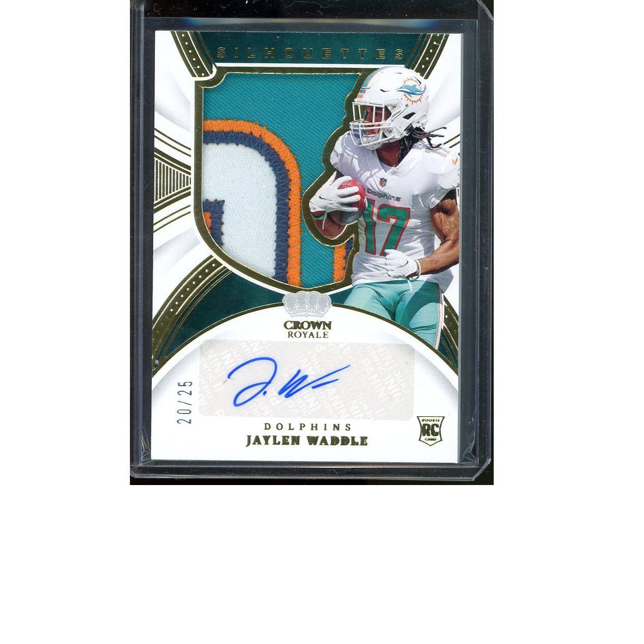 2021 Panini Select Jaylen Waddle White Patch RC #RSW-JWA Rookie