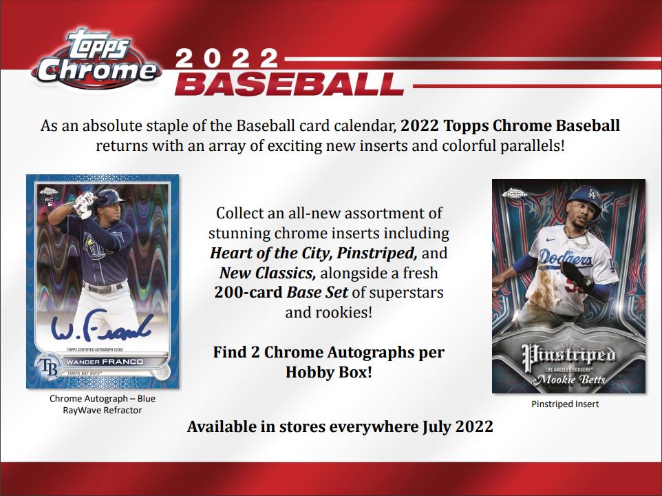 2018 Topps Chrome Baseball Jumbo Box (12 Packs/5 Autographs) 